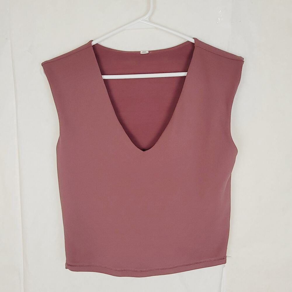 Athleta Vita Free mauve cropped tee work out Size Small Gym Workout Activewear